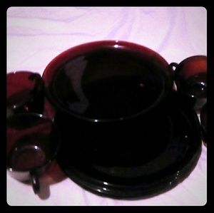 Vintage Ruby plates and cups